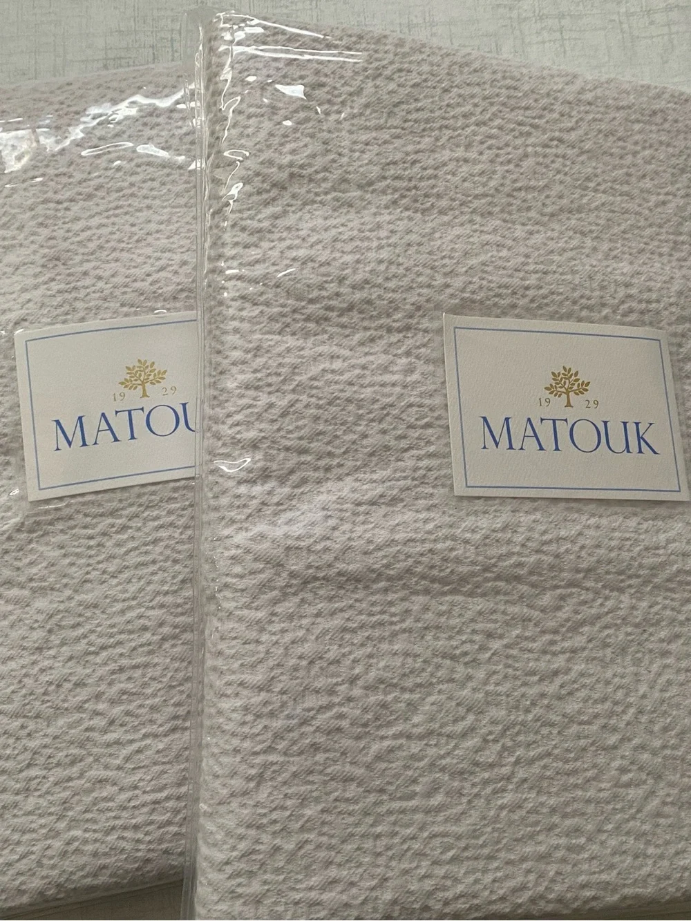 Set 2 Matouk Malibu Coverlet by Matouk Euro Sham 27x27, Knife Edge - White